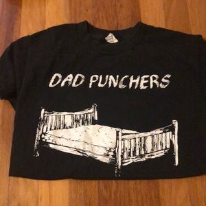 Dad Punchers Black emo band tee